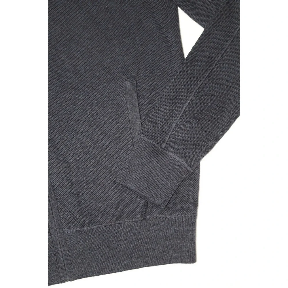 Polo Ralph Lauren Mens Waffle Knit Full Zip Sweater Navy Blue S Small Pony